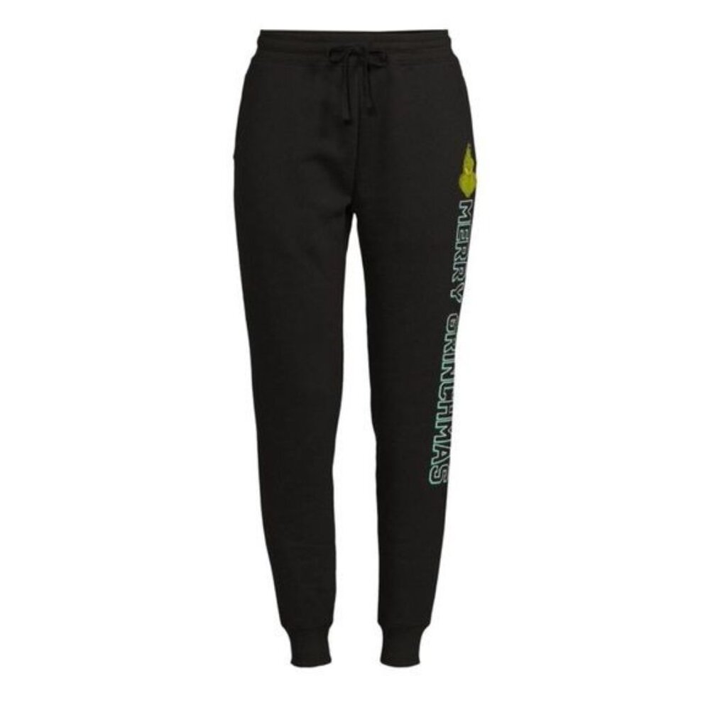 The Grinch Merry Grinchmas Black Joggers XXL Cotton Polyester